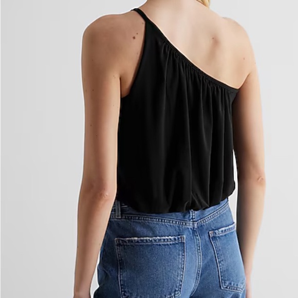 Express Ladies WHITE Skimming One Shoulder Draped Tank NWT Size XS - Picture 5 of 5